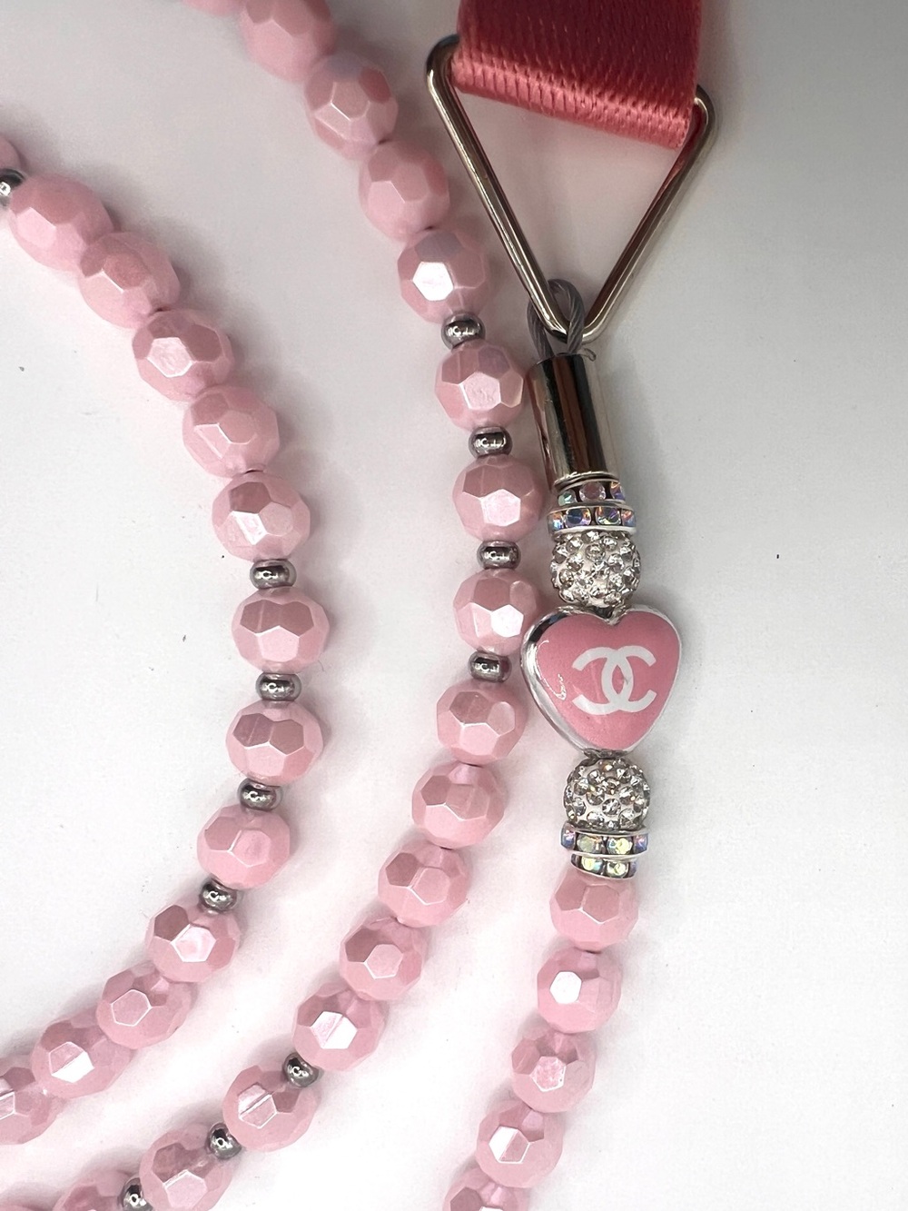 Beaded Dog Leash - Designer Inspired -Pink & Sparkly - Handmade - One of a Kind